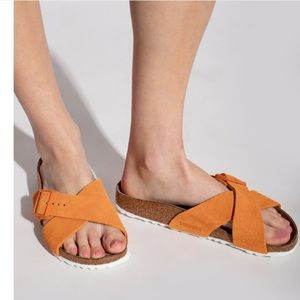 Orange Siena Birkenstock sandals